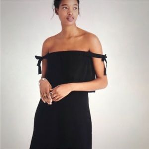 Madewell off the shoulder silk black dress